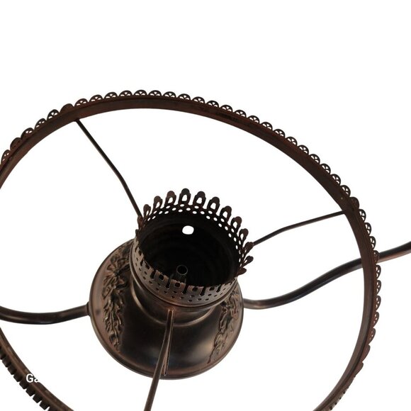 Hanging Lamp Frame With Ornate Detailing & Chain Fixture DIY Lighting Parts Or B - Picture 12 of 14